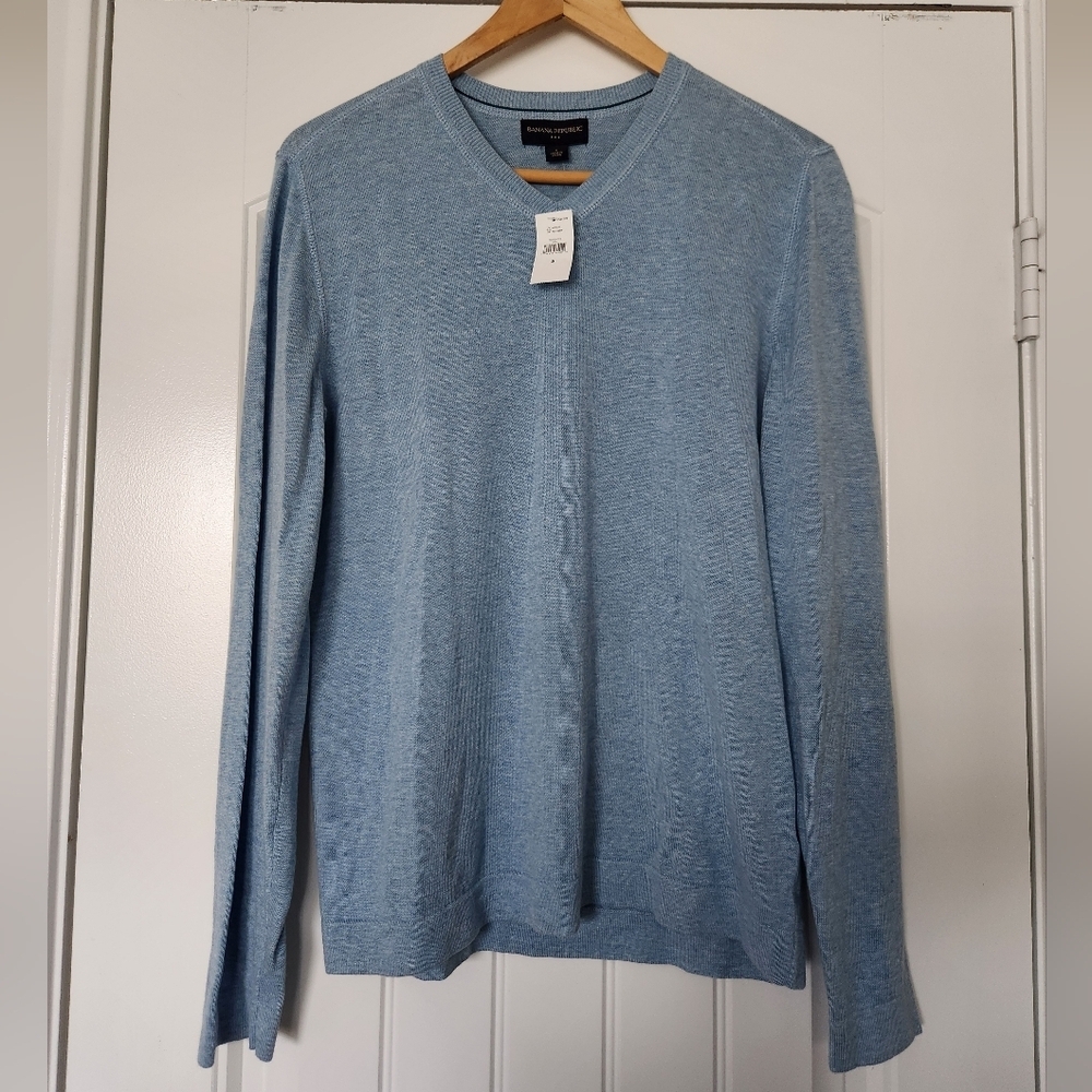 Banana Republic Light Blue V-Neck Sweater
